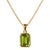 Natural Peridot Emerald Cut Bezel Set Pendant, August Birthstone Statement Pendant for Women For Sale