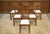 A set of six Brutalist chairs from the 1960s, with a deliberately architectural design. The base, constructed from square...