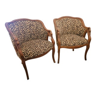 1950s French Empire Style Swan Chairs - a Pair For Sale