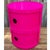 Mid-Century Modern Kartell Componibili 2-Tier Modern Storage Cabinet, Hot Pink, Italy For Sale - Image 3 of 5