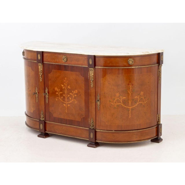 19th Century French Empire Style Marble Top Mahogany Sideboard For Sale - Image 5 of 12