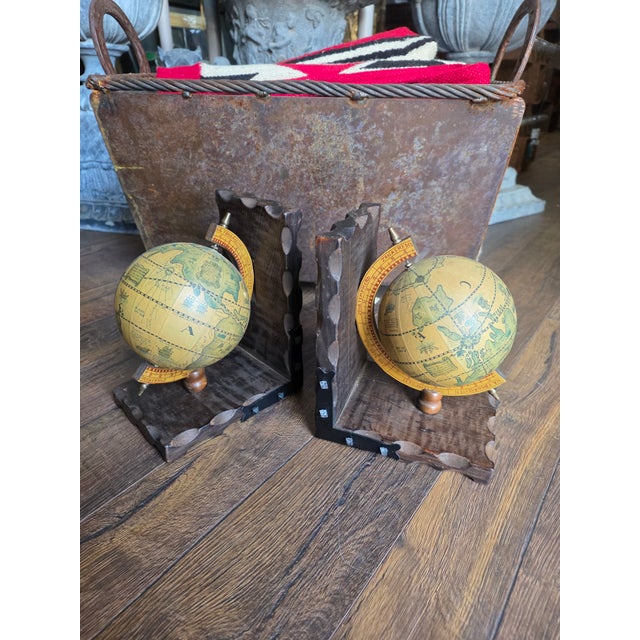 Pair of Vintage Globe Bookends For Sale - Image 4 of 9