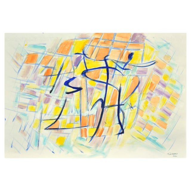 Giorgio Lo Fermo, Geometrical Abstract Composition, 2020, Mixed Media on Paper For Sale