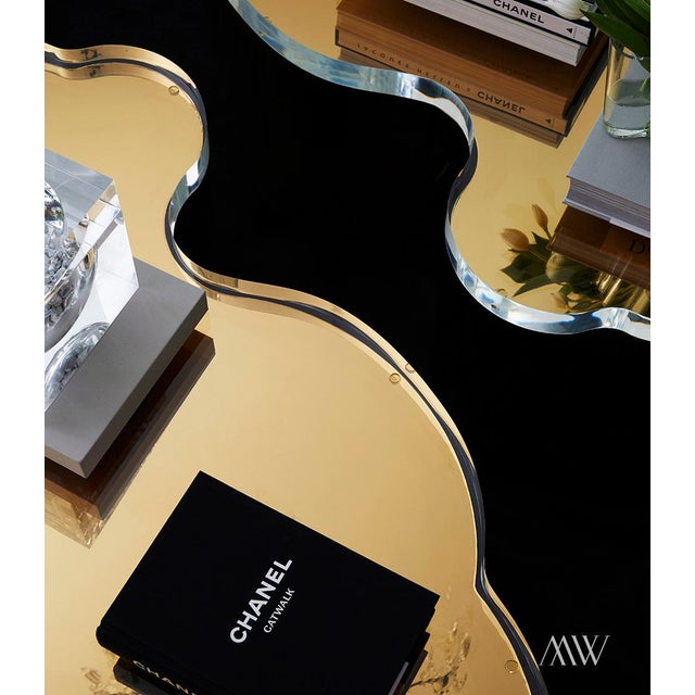 Plastic The New Kate Free Form Coffee Table in Gold With Acrylic Top For Sale - Image 7 of 8