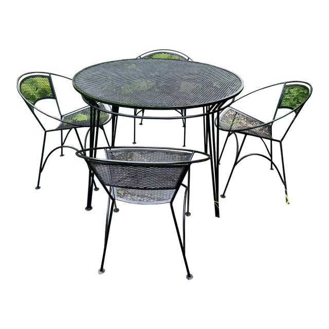1950s Radar Patio Table & 4 Chairs by Maurizio Tempestini for Salterini, Attributed For Sale