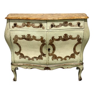 Early 20th Century Italian Rococo Revival Painted Commode For Sale