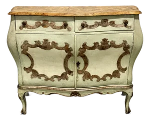 Early 20th Century Italian Rococo Revival Painted Commode