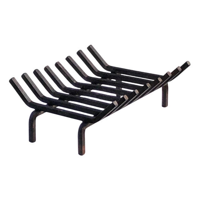 Brutalist Minimalist Wrought Iron Andiron Structure, France, 1960s For Sale