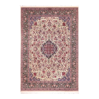 Elegant Traditional Pak-Persian Ivory/Green Wool Rug - 9'1'' X 12'0'' For Sale
