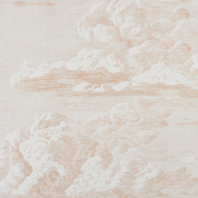Schumacher Sample - Schumacher Cloud Toile Wallpaper in Blush Gold For Sale - Image 4 of 4