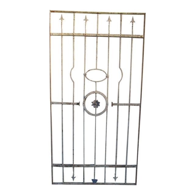 Antique Victorian Iron Gate Window Garden Fence Architectural Salvage Door #043 For Sale