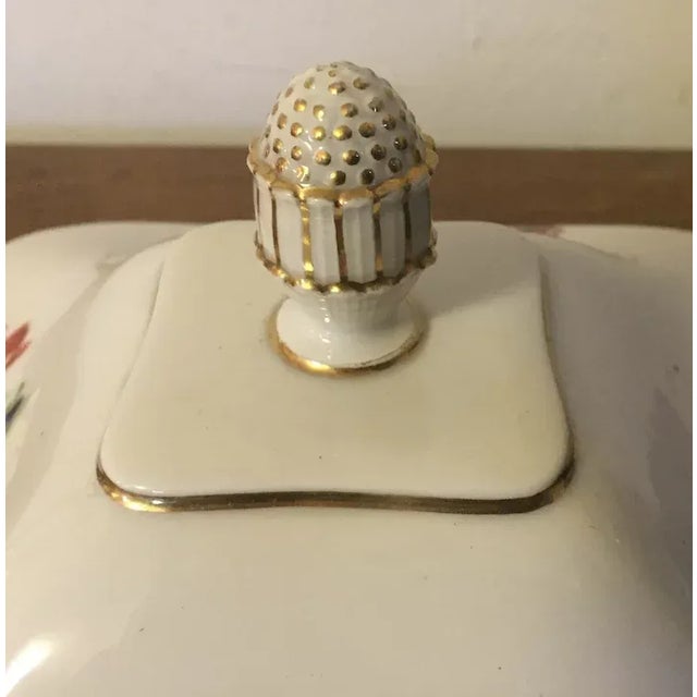 Antique 19th Century French Empire Floral Porcelain Serving Dish & Cover For Sale - Image 10 of 13