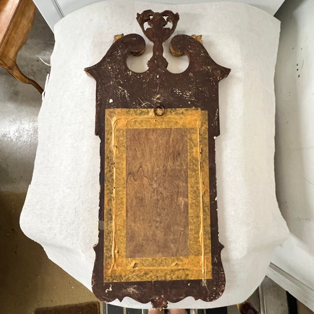 Antique french style gesso gilded wall mirror. Measures 18.5” w x 28.5”h. Will have a new paper back when you receive it....