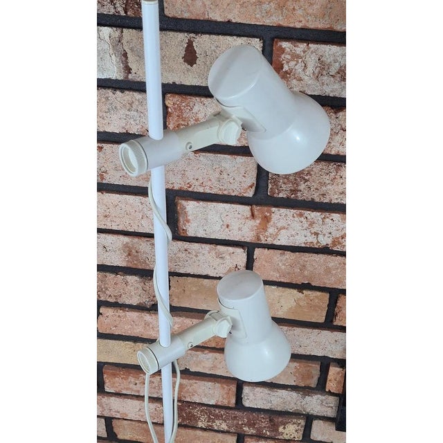 White Floor Lamp with Double Lighting, 1970s For Sale - Image 8 of 10