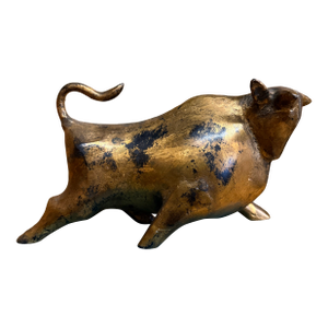 Mid Century Brutalist Bull Sculpture -