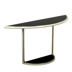 Vintage Console Table in Metal and Brass by Tommaso Barbi, 1970s