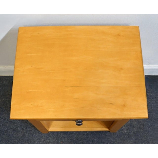 1990s Stanley Furniture Solid Maple Contemporary Modern 21" Open Cabinet Nightstand For Sale - Image 9 of 13