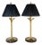 Late 20th Century Pair Italian Neoclassical Gilt Metal Three-Serpent Table Lamps, Marble Bases For Sale