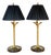 Pair Italian Neoclassical Gilt Metal Three-Serpent Table Lamps, Marble Bases For Sale