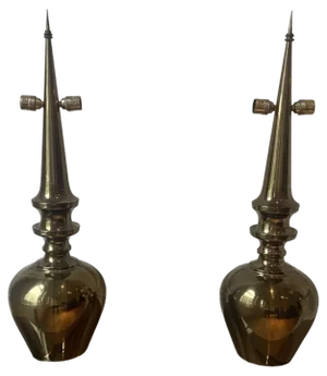 Copper-Plated Metal Table Lamps 1980s, Set of 2
