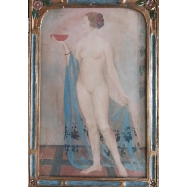 Art Deco Watercolor Polyptych of Sensuous Bathers C. 1920s For Sale - Image 4 of 10