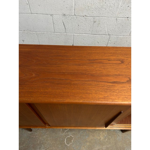 Danish Teak Mid Century Modern Credenza High Sideboard Built in Bar 1960s For Sale In New York - Image 6 of 11