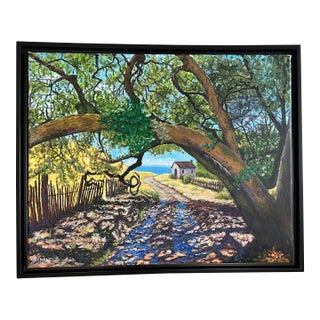 The Cottage Beyond the Tree - Original Oil Painting For Sale