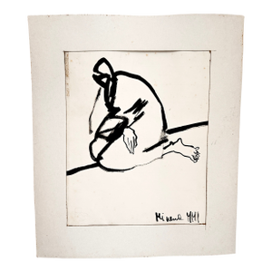 Huddled Figure Ink on Bristol Board by Patricia Minerva Varga