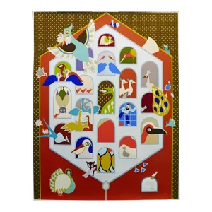 David Sharir "A Gate for the Birdhouse" Hand Signed Art Serigraph Israeli Artist