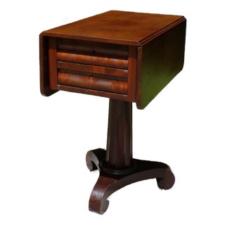Antique American Empire Mahogany Drop Leaf Table For Sale
