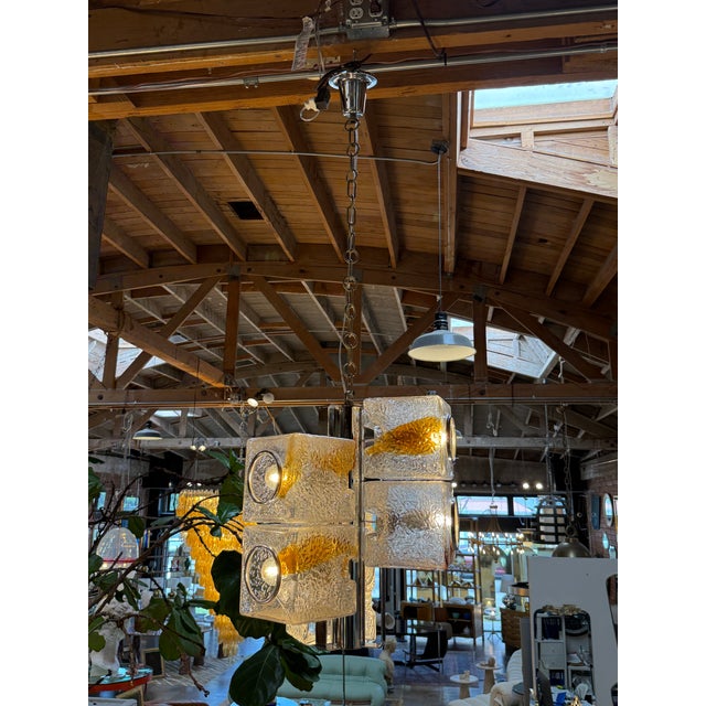 Toni Zuccheri for VeArt Murano 6 Light Pendant, Italy, 1970s For Sale - Image 10 of 10