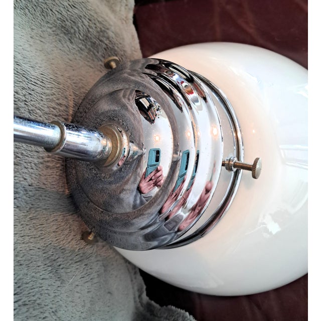 1930s Art Deco Opaline Pendant Light, 1930s For Sale - Image 5 of 11