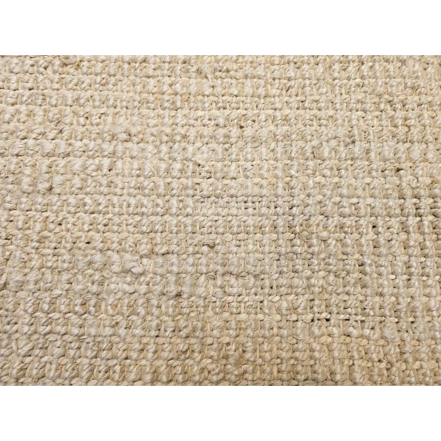 Oversize Handwoven Jute Rug, Light Ivory, Braided Texture, India For Sale - Image 4 of 9