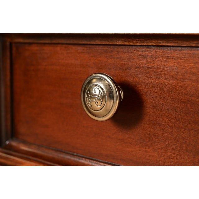 Wood Drexel Heritage French Regency Louis XVI Carved Mahogany and Cane Console Table or Server For Sale - Image 7 of 14