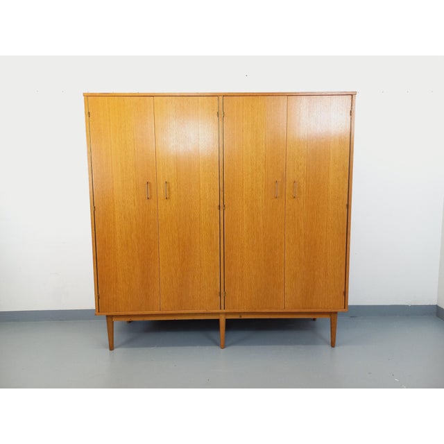 Vintage Tan Oak Wardrobe, 1960s For Sale - Image 4 of 18