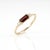 Contemporary Minimalist Baguette Cut Garnet Three-Stone Ring – Wedding Engagement Ring Us 7 For Sale - Image 3 of 7