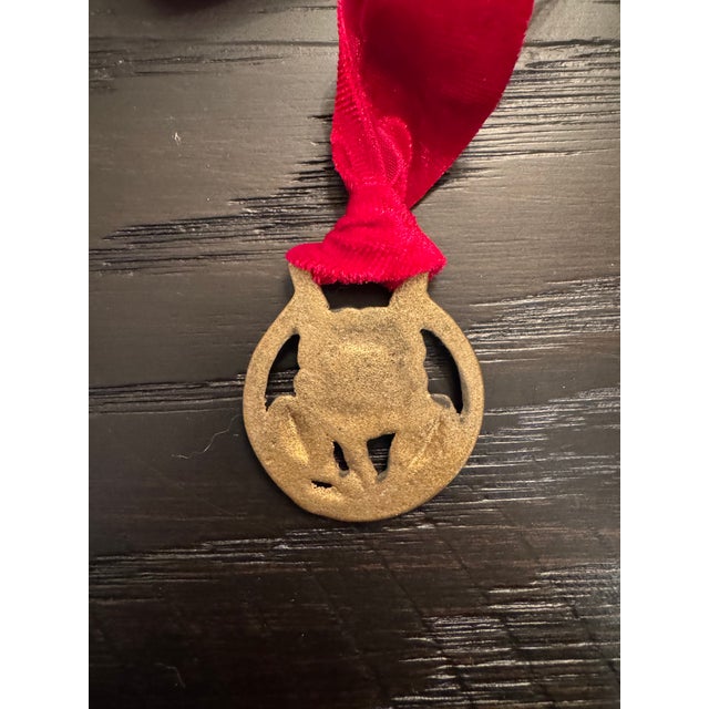 English Vintage English Horse Brass Ornament For Sale - Image 3 of 3