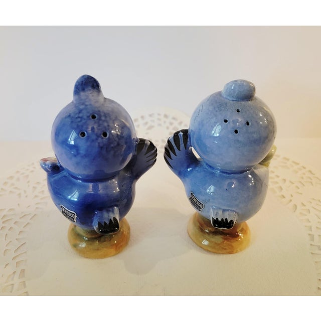 Vintage Enesco Mid-Century, Modern Salt and Pepper Shakers, Anthropomorphic Bluebirds - a Pair For Sale In Jacksonville, FL - Image 6 of 9
