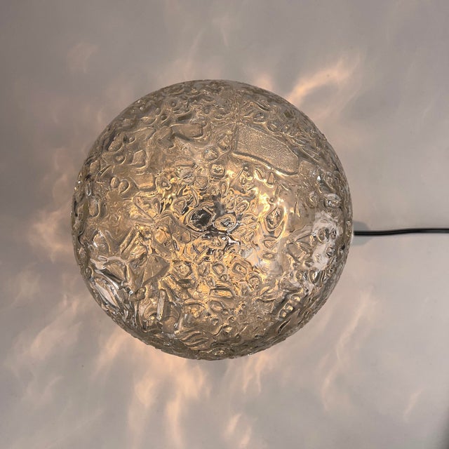 Metal Table Lamp with Mouth-Blown Glass Shade and Silver Base from Doria Leuchten, Germany, 1970s For Sale - Image 7 of 9