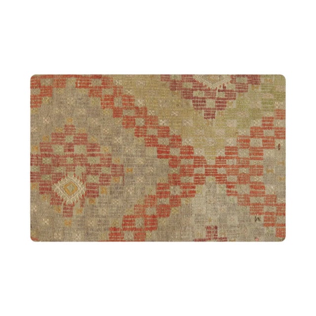 This unique Turkish vintage handwoven kilim pillow Cover is made up of wool. Kilims are produced by tightly interweaving...