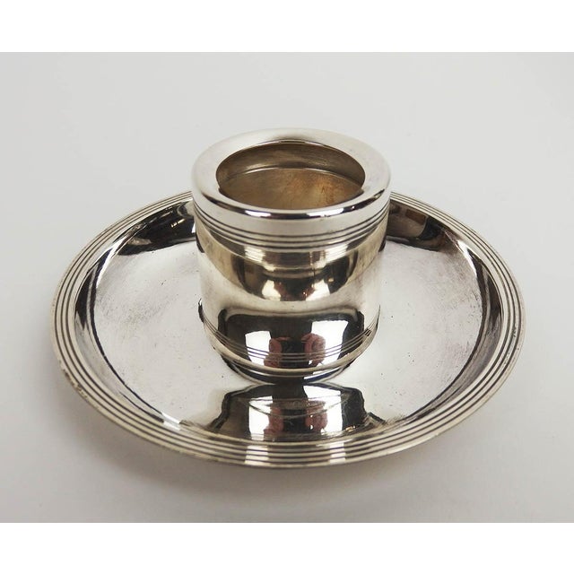 Art Deco Silver-Plated Metal Egg Cup with Spoon and Box from Christofle, 1930s, Set of 4 For Sale - Image 7 of 8