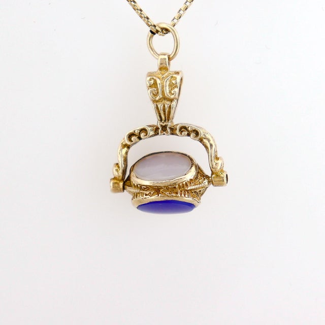 Victorian Victorian Style 10k Gold Triple Seal Watch Fob Charm For Sale - Image 3 of 18