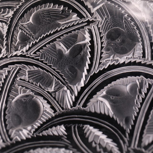 1970s 1970s Signed Lalique France Pinsons Frosted Crystal Bowl For Sale - Image 5 of 9