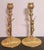 Figurative Pair of Antique Gilt Brass Candlesticks With Crucifix Figures For Sale - Image 3 of 4
