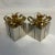 Metal Vintage Contemporary Americana Christmas Metal Wrapped Present Candle Holders - a Pair. For Sale - Image 7 of 7