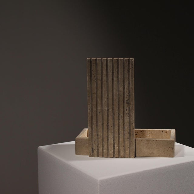 Ribbed Trinket Box in Travertine, Italy, 1970s For Sale - Image 6 of 11