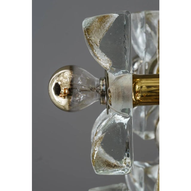 Gold Sische Glass and Brass Chandelier, Vienna, 1960s For Sale - Image 8 of 15