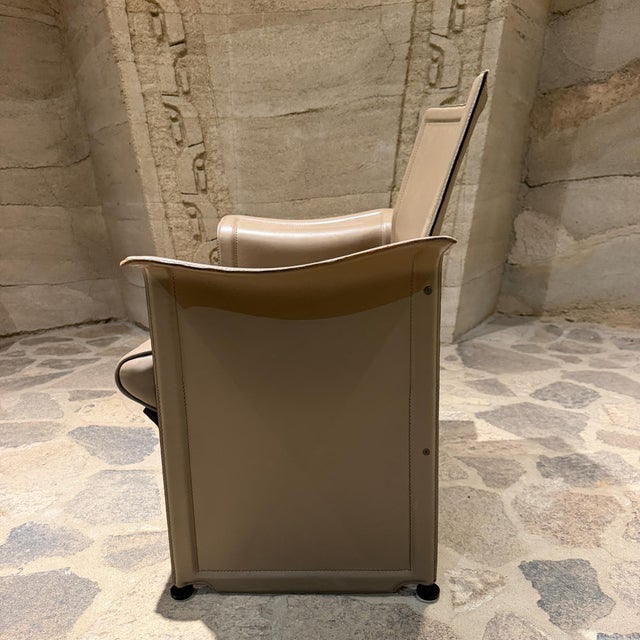 Matteo Grassi Korium Leather Armchair by Tito Agnoli for Matteo Grassi Italy Post Modern For Sale - Image 4 of 18