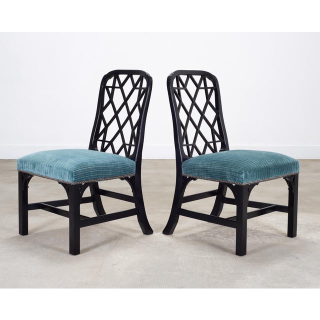 Metal Set of Eight Chinese Chippendale Dining Chairs by Hickory Chair For Sale - Image 7 of 18