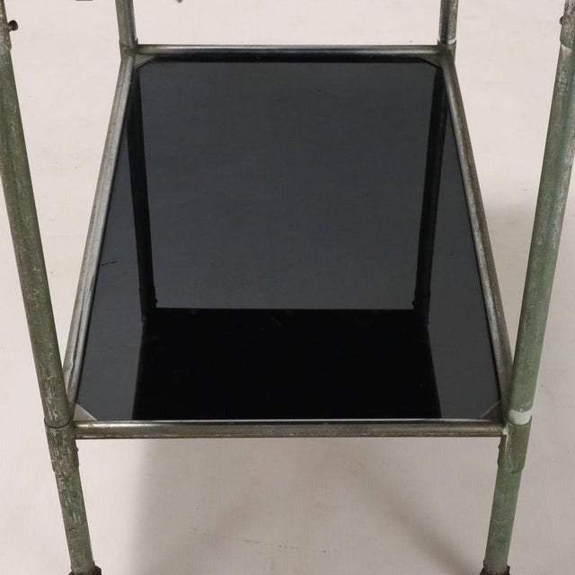 Metal Vintage Service Trolley in Aluminium and Glass, Italy, 1960s For Sale - Image 7 of 9